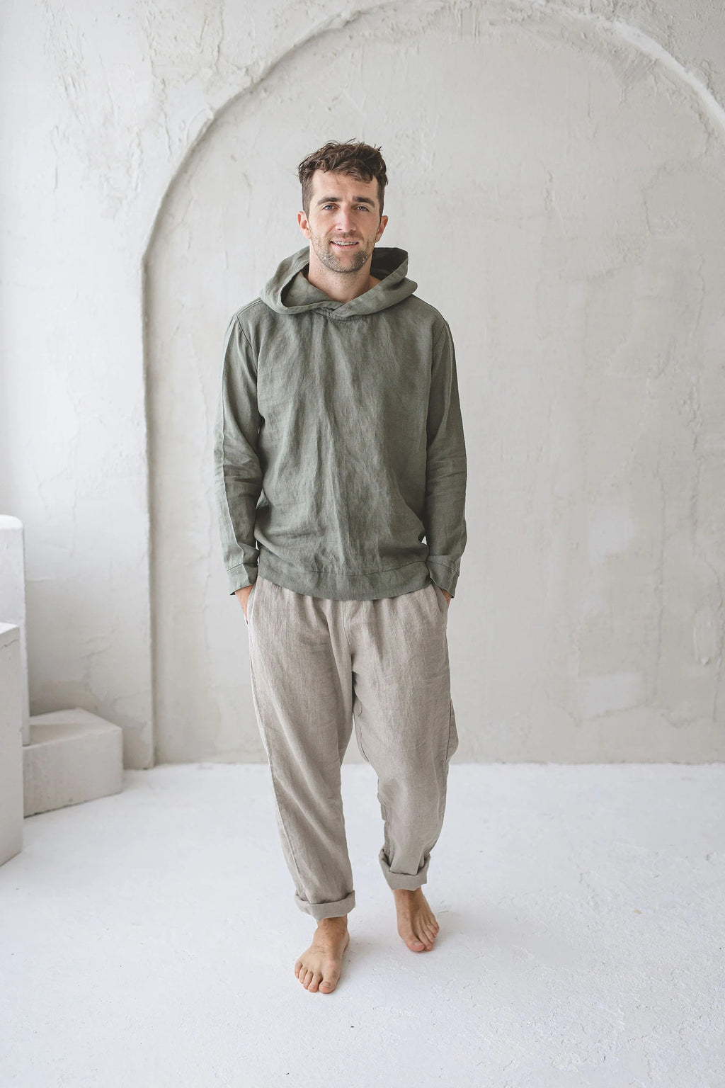 Pantalon de Loisirs en Lin pour Homme – Coupe Décontractée | Taille Élastiquée