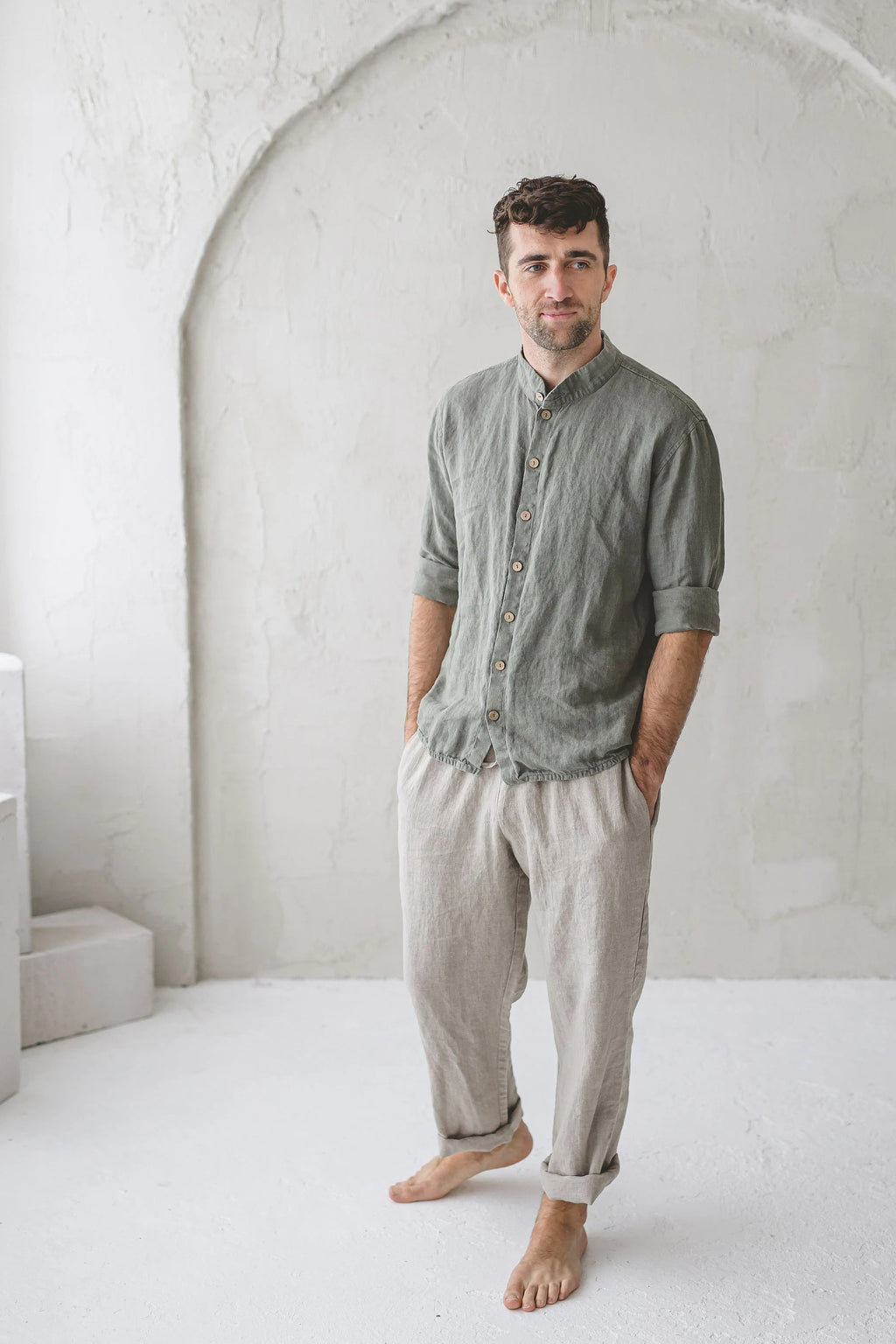 Pantalon de Loisirs en Lin pour Homme – Coupe Décontractée | Taille Élastiquée