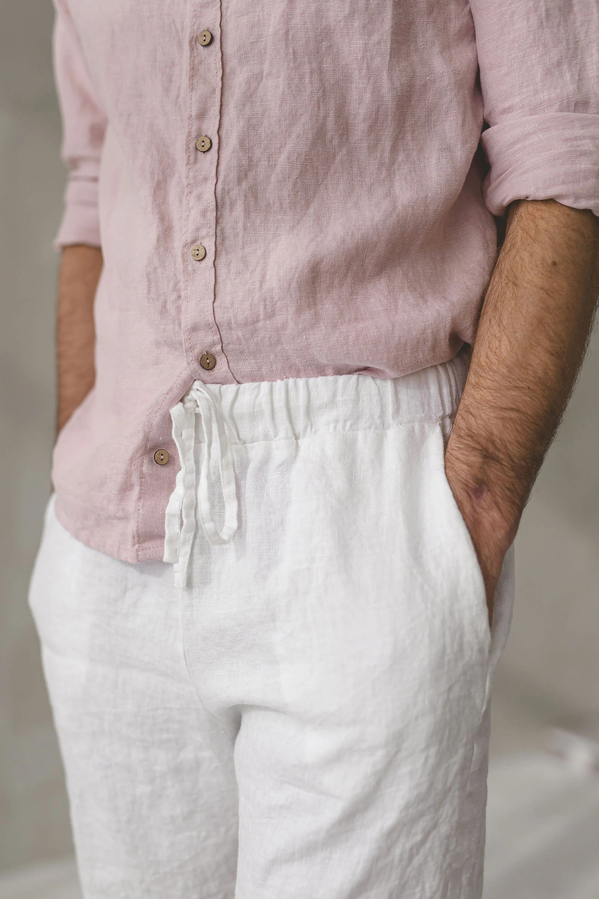 Short en Lin Décontracté pour Homme – Taille Élastiquée | Confort & Style Été