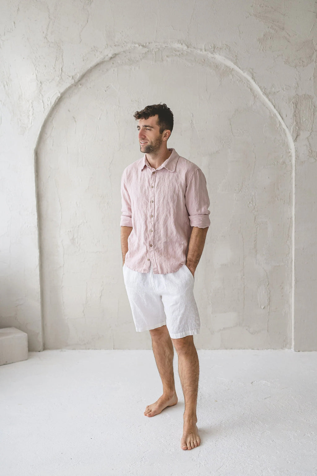 Short en Lin Décontracté pour Homme – Taille Élastiquée | Confort & Style Été