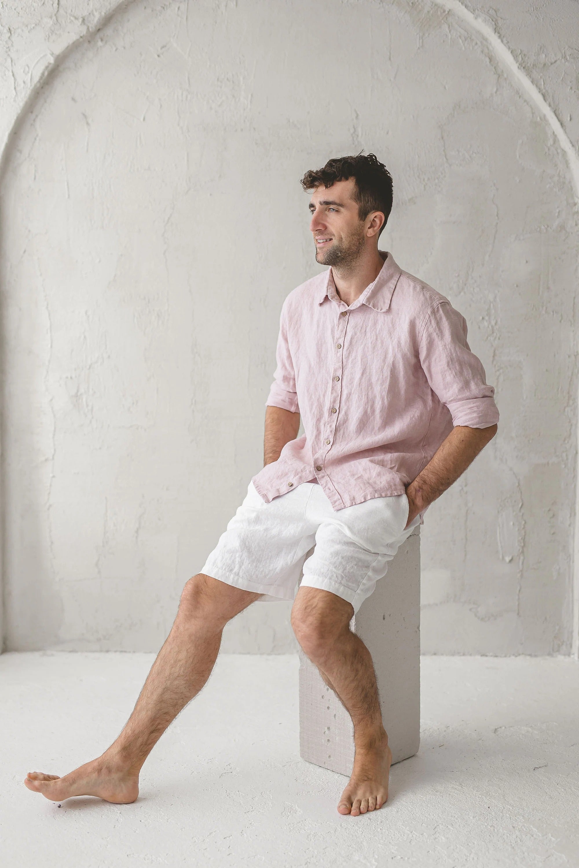 Short en Lin Décontracté pour Homme – Taille Élastiquée | Confort & Style Été