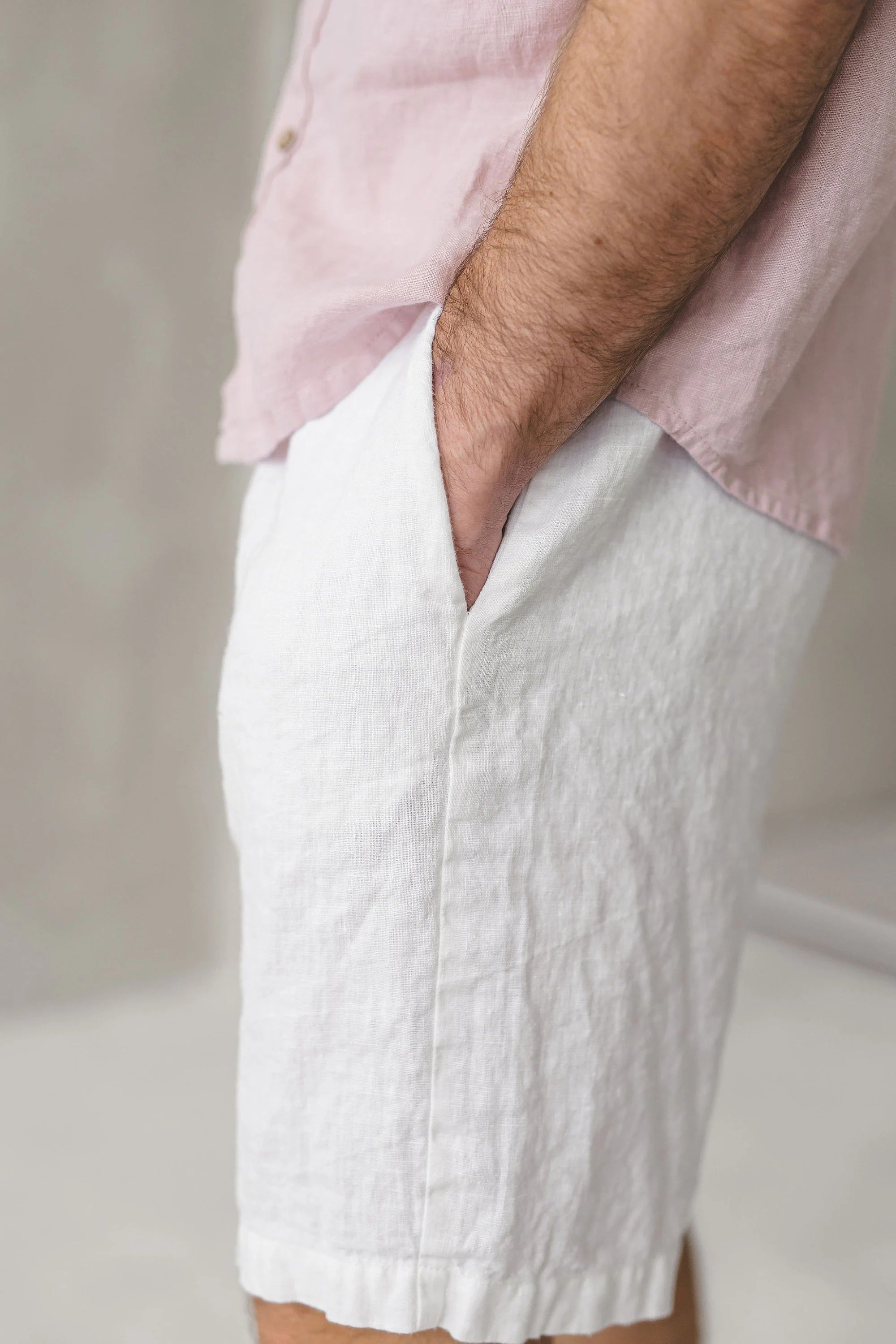 Short en Lin Décontracté pour Homme – Taille Élastiquée | Confort & Style Été
