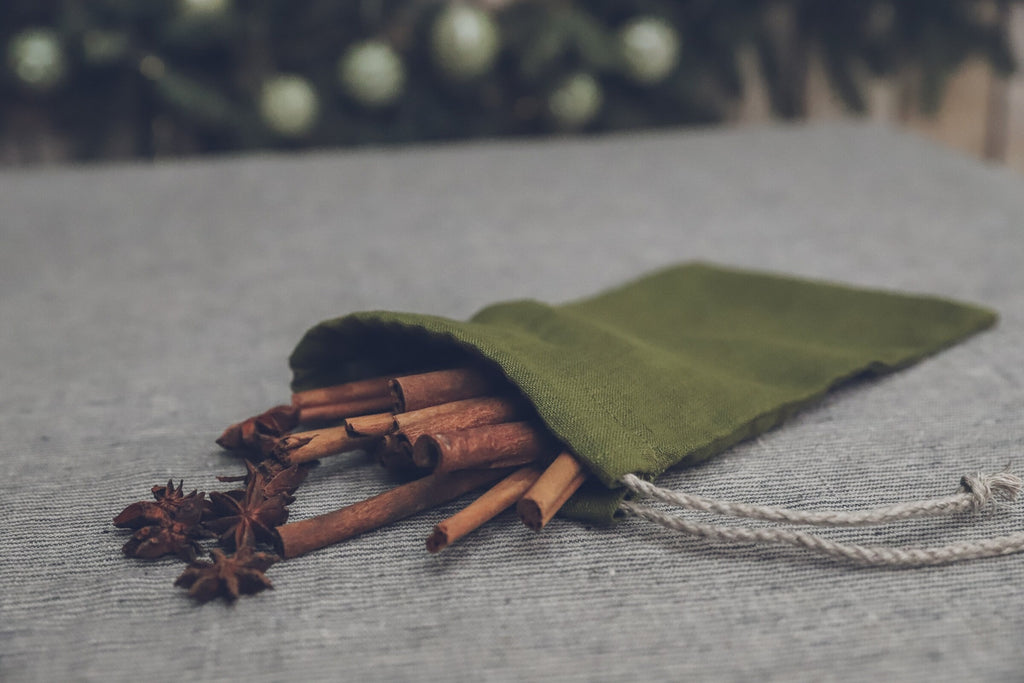 Lot de 2 Sacs à Snack en Lin Lavé – Vert Mousse | Éco-responsable