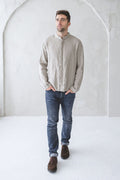 Chemise Classique en Lin pour Homme – Lin Naturel | Manches Longues & Boutons en Coco