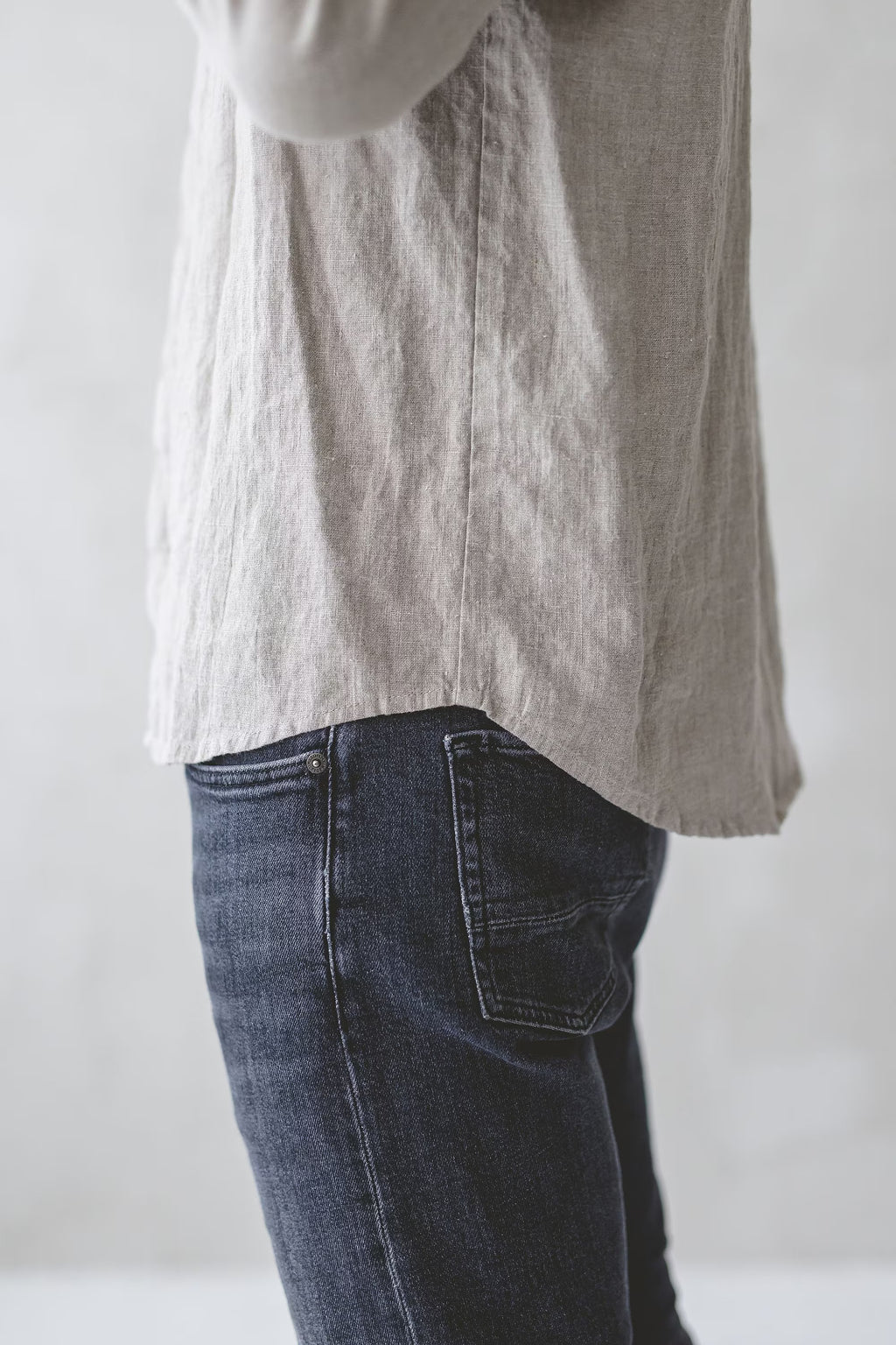 Chemise Classique en Lin pour Homme – Lin Naturel | Manches Longues & Boutons en Coco