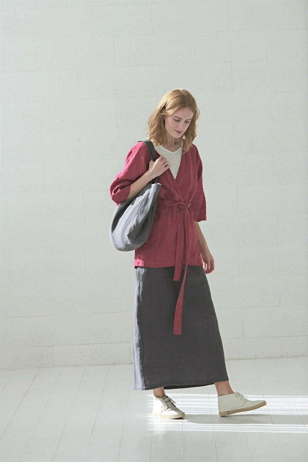 Sac Tote Bag en Lin Épais (260g/m²) – Gris Anthracite | Durable & Minimaliste