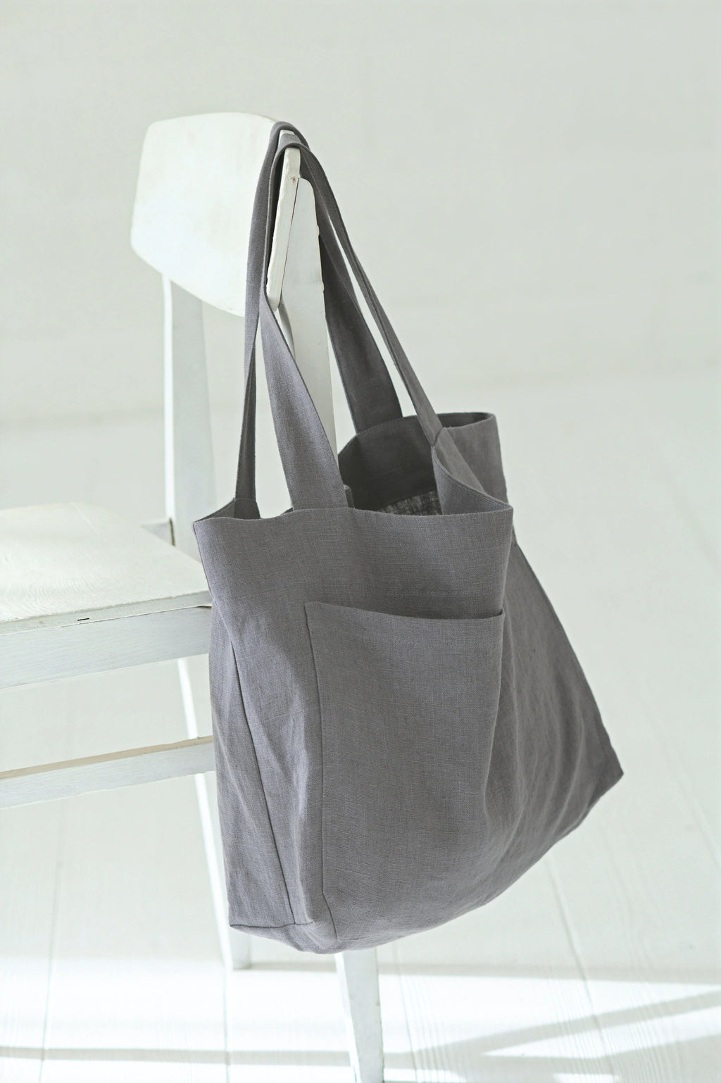 Sac Tote Bag en Lin Épais (260g/m²) – Gris Anthracite | Durable & Minimaliste